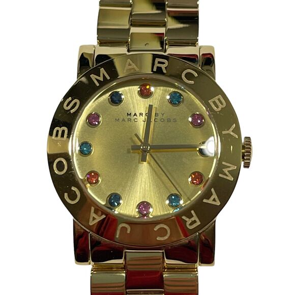 Marc By Marc Jacobs Watch Amy Multi-Color Gold Tone Crystals Round Dial Women's - Picture 2 of 9